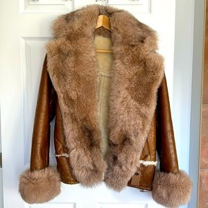 Lady's Genuine Sheepskin Leather  Winter Shearling Coats Real Lamb Fur Lining